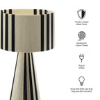 Gia Handwoven Cotton Thread Table Lamp in Striped Black | Basil Green | Natural | Pack 0f 2 | image 6