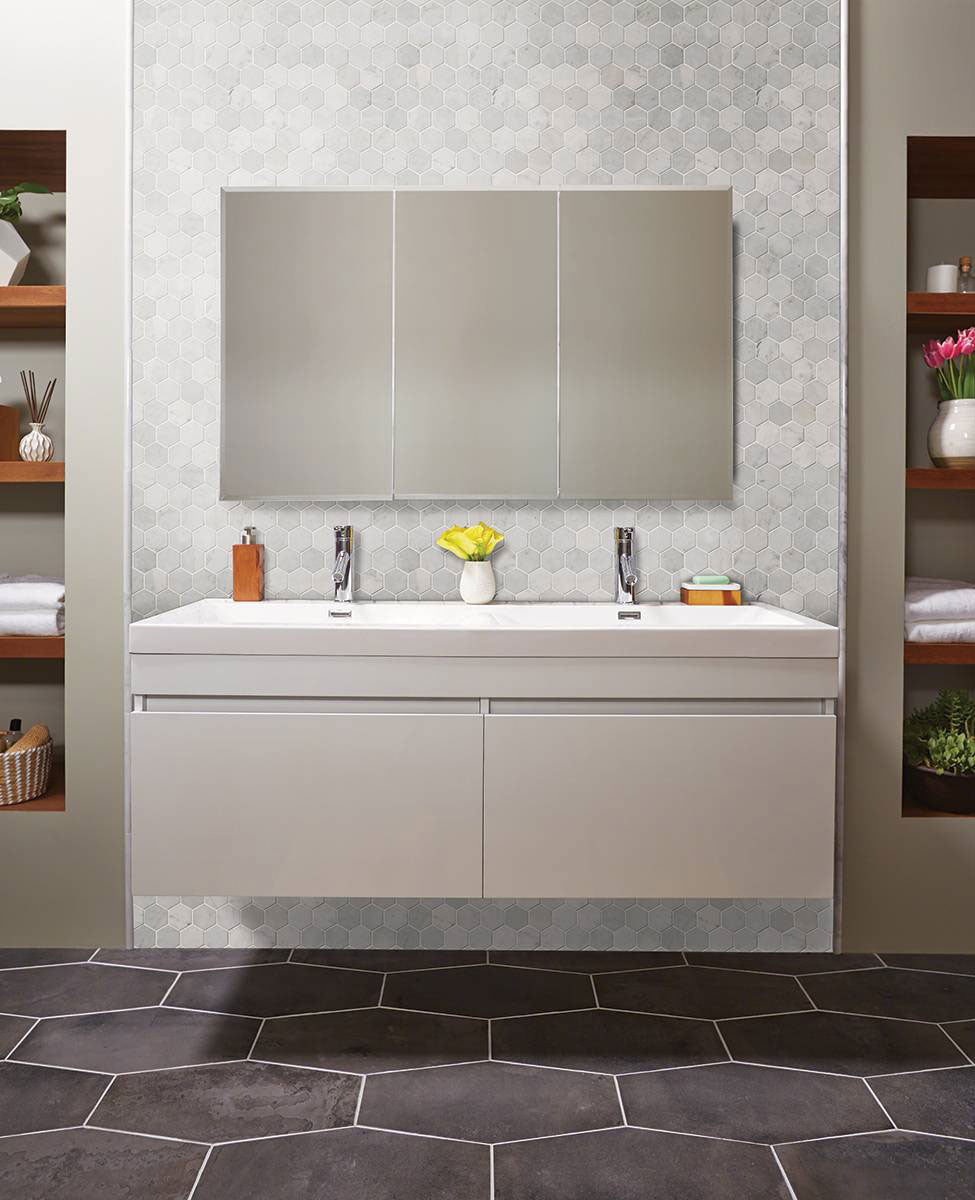 Carrara White Polished 2" Hexagon Mosaic Tile | Wall Tile &amp; Backsplash Tile | Marble | Greenguard Gold, USGBC/LEED | 10 Pieces Per Box image 6
