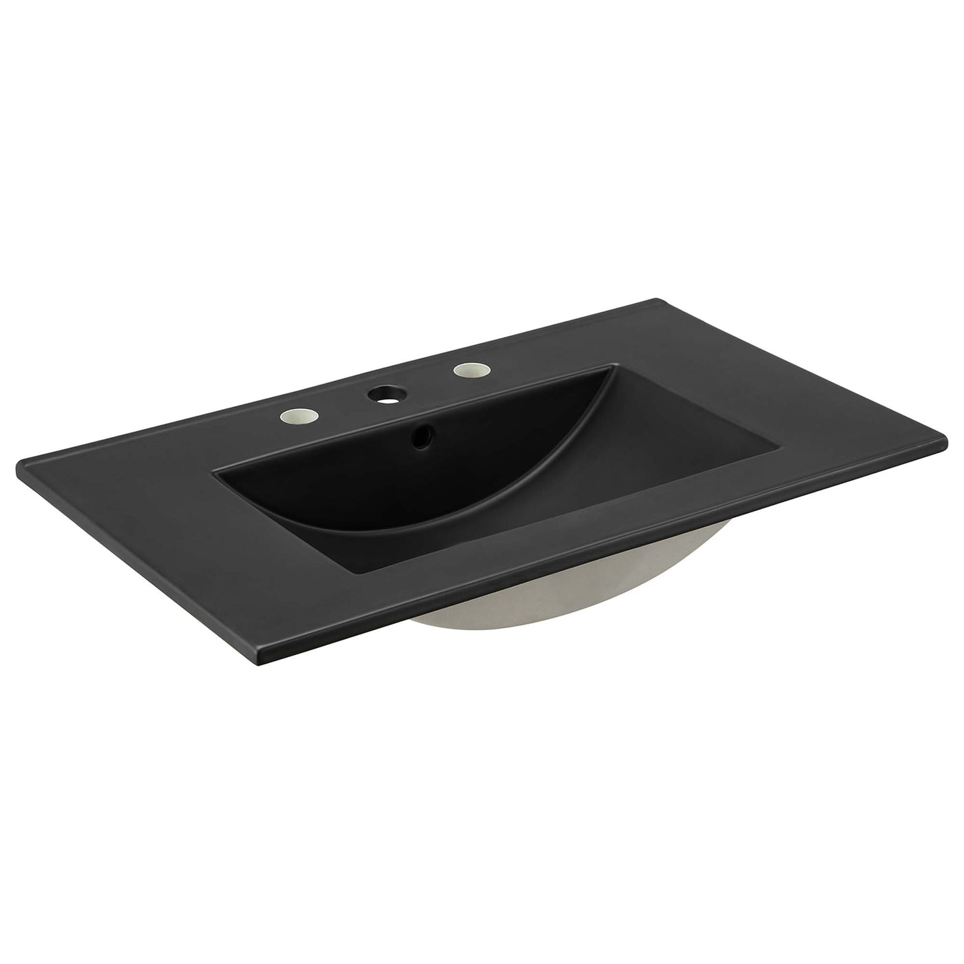 Bathroom Sink | Cayman Series | 18" / 24"/ 30" / 36" / 48" Single / 48" Double Sizes | Modern Design | Durable Ceramic Build | 8-Inch Centerset Faucet Holes | Built-In Countertop | Rectangular Basin Design image 4
