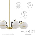 Hanna 8-Light Clear Gold Chandelier | Suspended Mount | Modern Style Chandelier image 3