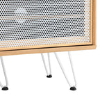 Nomad 59" TV Stand | Oak &amp; Walnut Finish Options | Industrial Modern TV Stand | Sliding Mesh Doors | Honeycomb Core | Wood Grain Laminate | Hairpin Legs image 1