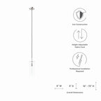 Skylark Pendant Light | Clear Polished Nickel And Clear Black Color Options | Ideal For Living Room, Bedroom, Kitchen, Dining Area, Bathroom, Or Office  | Pack Of 4 image 2