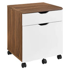 Envision Walnut White Wood Filing Cabinet image 1