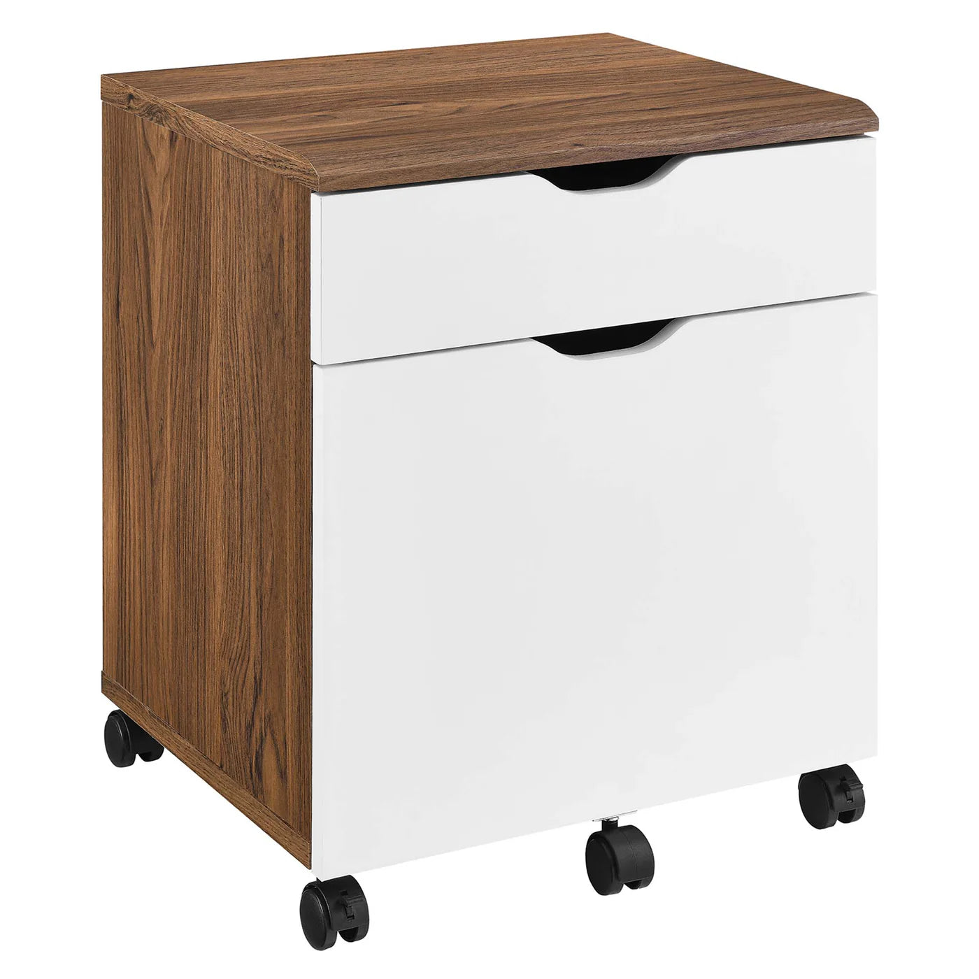Envision Walnut White Wood Filing Cabinet image 1