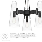 Beacon 3-Light Pendant Light | Clear Black, Clear Satin Brass, Opal Black, Opal Satin Brass Color Options |  Ideal For Living Room, Bedroom, Kitchen, Dining Area, Bathroom, Or Office image 3