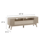 Eudora 60" TV Stand | Oak &amp; Walnut Finish Options | Modern TV Stand | Hinged Corner Doors | Full-Glide Drawers | Particleboard and MDF Construction | Non-Marking Foot Pads image 3