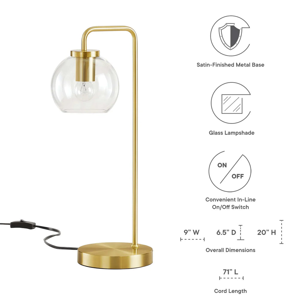 Silo Glass Globe and Metal Table Lamp | Pack of 2 image 9