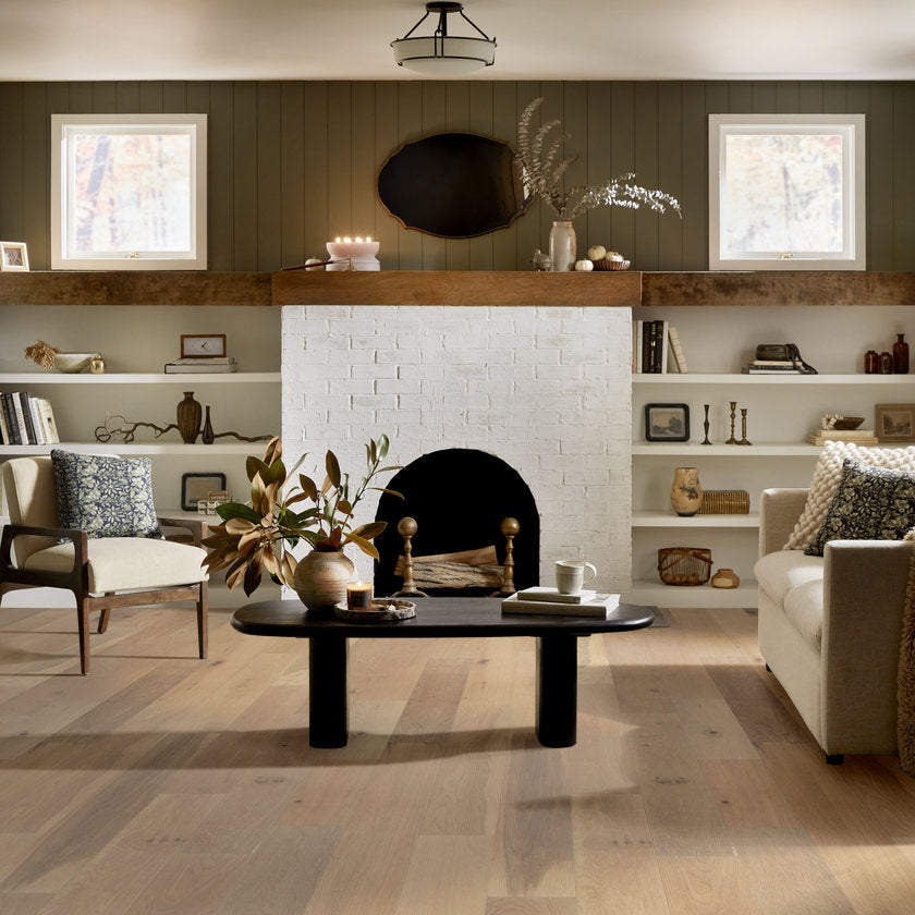 Americana Oak | Repel Collection | Anthem Shade | White Oak | Real Hardwood | Water Resistant | 2 mm Veneer Thickness | 22.14 Sq. Ft. Per Carton | Wire Brushed Texture image 0
