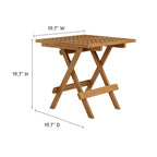 Vienna 3-Piece Outdoor Patio Folding Lounge Chair and Side Table Set in Teak and Rope image 11