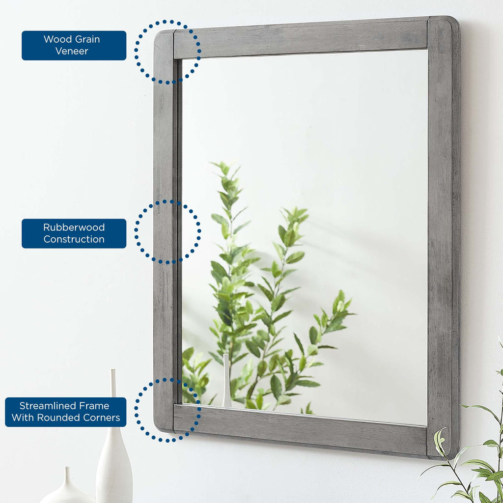 Georgia Wood Mirror in Gray | Streamlined Frame image 3