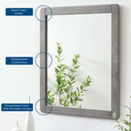 Georgia Wood Mirror in Gray | Streamlined Frame image 3