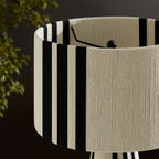 Gia Handwoven Cotton Thread Table Lamp in Striped Black | Basil Green | Natural | Pack 0f 2 | image 7