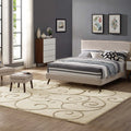 Jubilant Burgeon Scrolling Vine Shag 5x8 Area Rug | Creame and Beige | Shag Weave Of 1.18 Inches | Gripping Jute Fabric Underside | Soft High Density Polypropylene image 0