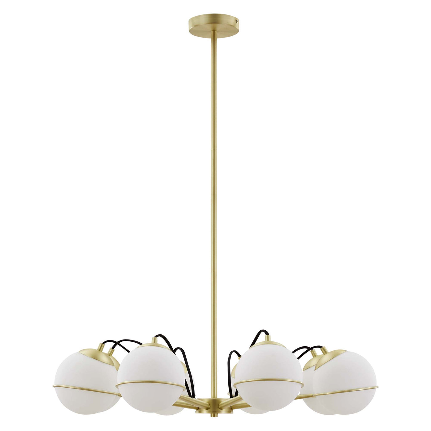 Hanna 8-Light Clear Gold Chandelier | Suspended Mount | Modern Style Chandelier image 2