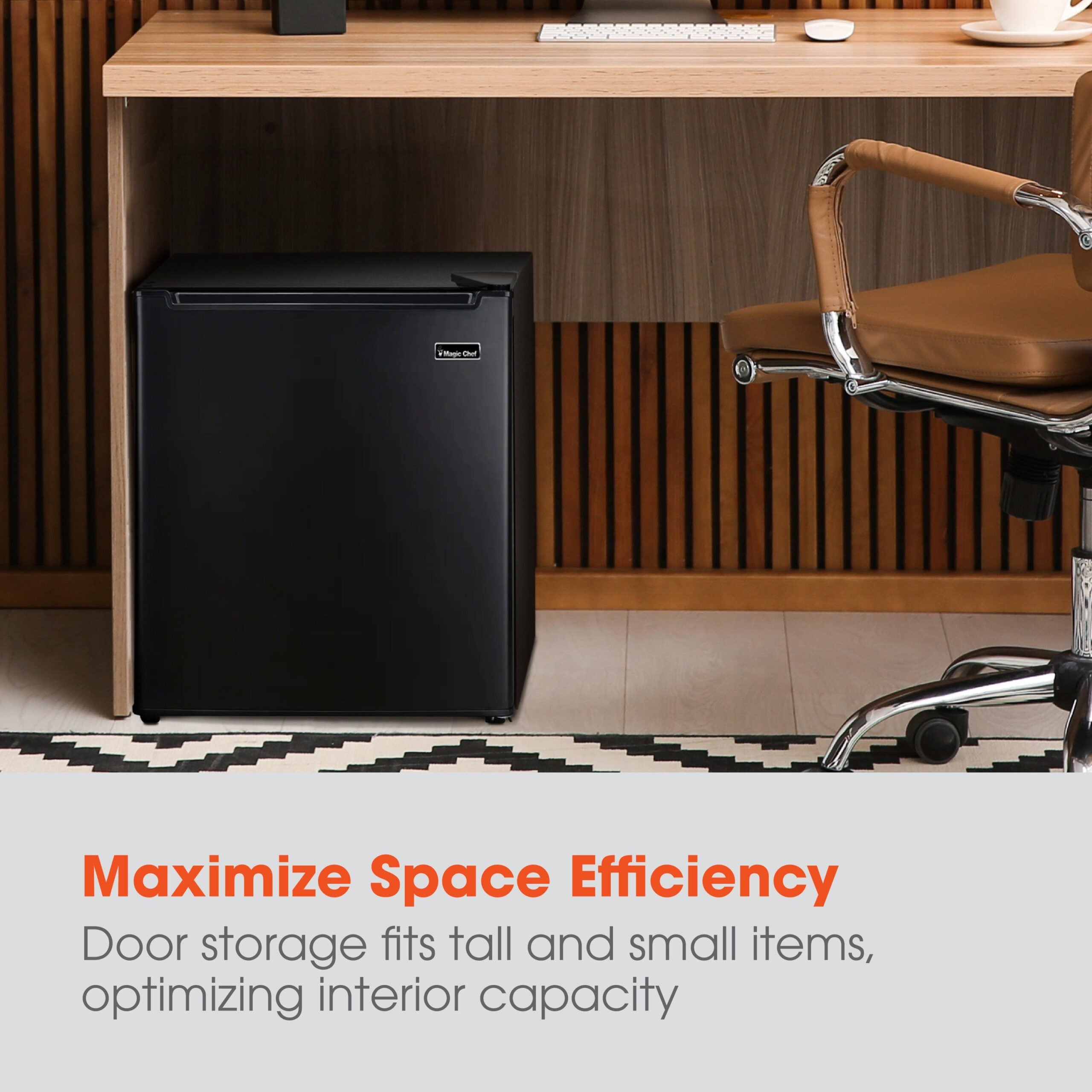 Magic Chef 1.7 Cu Ft Freezerless Mini Refrigerator | Energy Star Qualified | Black | 5 Year Warranty On Compressor | Door Storage | Reversible Door | Easy Installation image 2