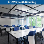 LED Suspended Up and Down Adjustable Light | 3000K/4000K/5000K CCT Tuneable | 0-10V Dimming | Commercial and Residential | Ideal for Office, Home, Shop, Garage, School | Pack of 4 image 3