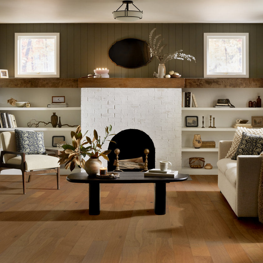 Empire Oak Plank | The Gallery Collection | Hearst Shade | White Oak | Real Hardwood | 1.2 mm Veneer Thickness | 29.53 Sq. Ft. Per Carton | Wire Brushed Texture (Copy) image 0