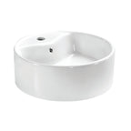 Tuscany 16-1/8"W x 16-1/8"D White Ceramic Round Bathroom Vessel Sink | Kati Series | Premium Quality Ceramic Construction | Elegant Modern Style Design image 6