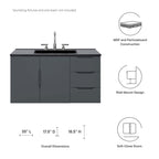 24" Or 36" | Bathroom Vanity Cabinet (Sink Basin Not Included) | White Or Gray Color Options | Vitality Series | Modern Bathroom Vanity | Soft-Close Doors | Wall-Mount Design image 1