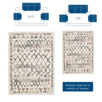 Multicolored Skadi Rainbow Diamond Shag 5 X 8 Area Rug | Shag Weave Approx. 2 Inches | Grooved Rubber Grip Bottom | 80% Polypropylene / 20% Polyester image 4