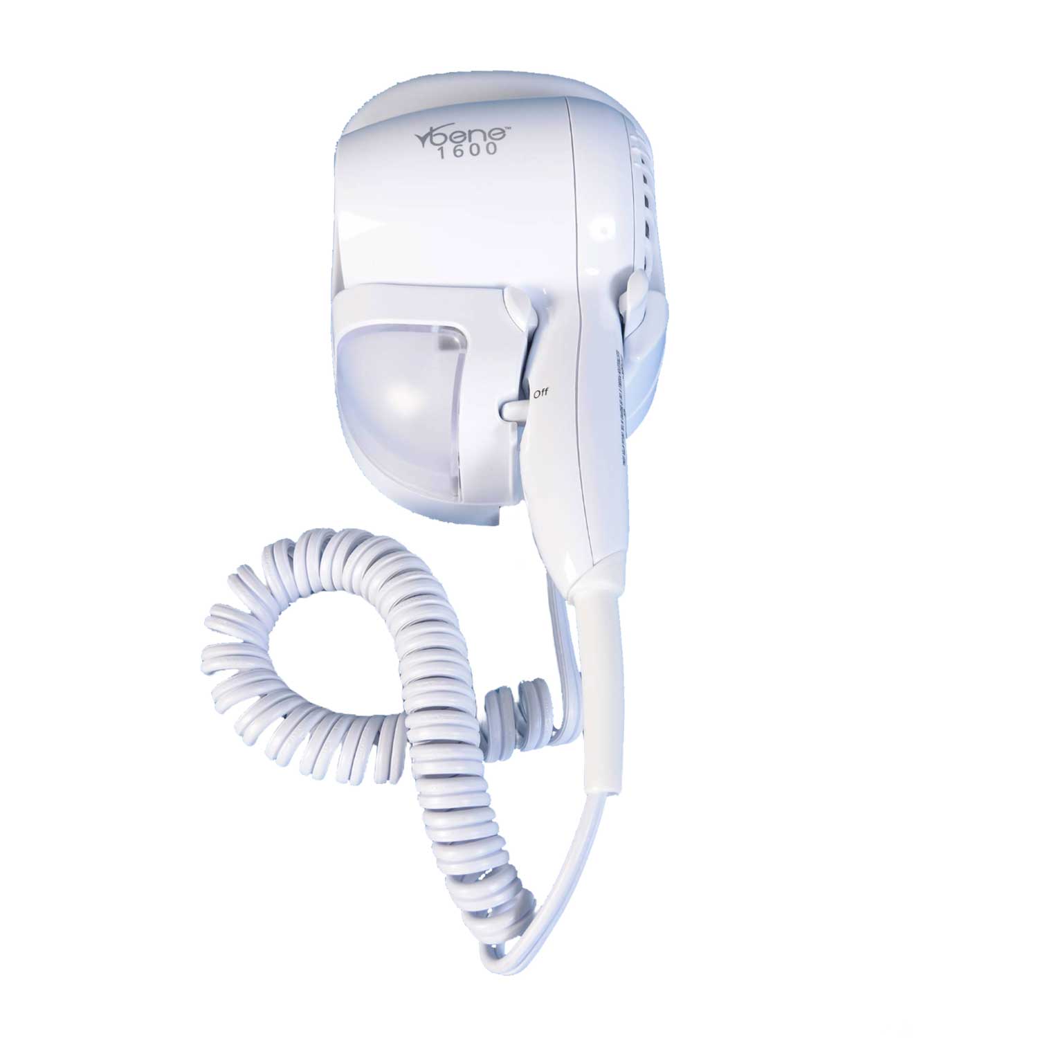 1600 Watt Wall Mount Hair Dryer | Two Heat Settings | Built-in LED Light | ETL Listed | White Or Black Color Options | 6-inch Coil Cord | Compact & Lightweight | Pack of 10 image 4