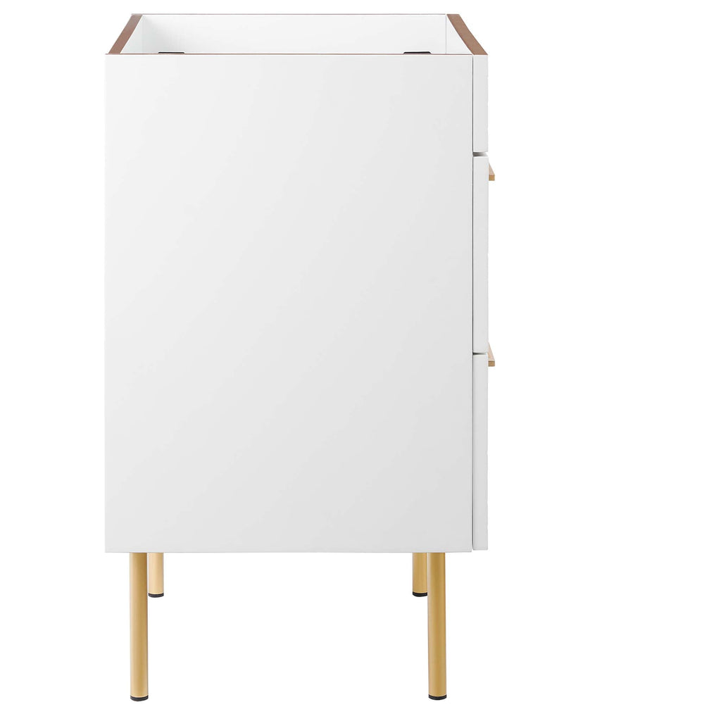 24" Bathroom Vanity Cabinet (Sink Basin Not Included) | Daybreak Series | Green, Light Gray & White Color Options | Full-Extension Drawers | Rubberwood, MDF, Particleboard Construction | Gold Metal Legs image 7