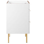 24" Bathroom Vanity Cabinet (Sink Basin Not Included) | Daybreak Series | Green, Light Gray & White Color Options | Full-Extension Drawers | Rubberwood, MDF, Particleboard Construction | Gold Metal Legs image 7