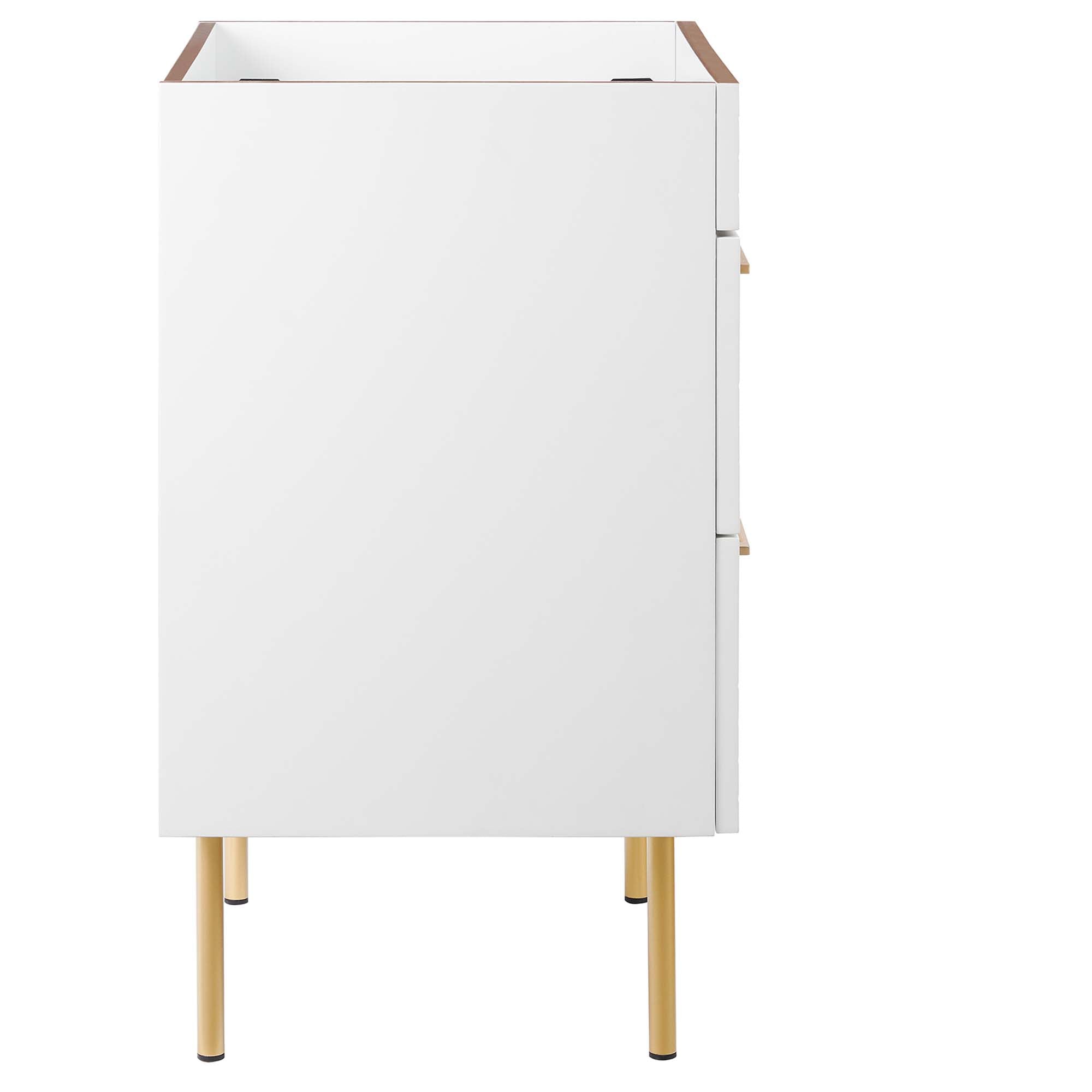 24" Bathroom Vanity Cabinet (Sink Basin Not Included) | Daybreak Series | Green, Light Gray & White Color Options | Full-Extension Drawers | Rubberwood, MDF, Particleboard Construction | Gold Metal Legs image 7