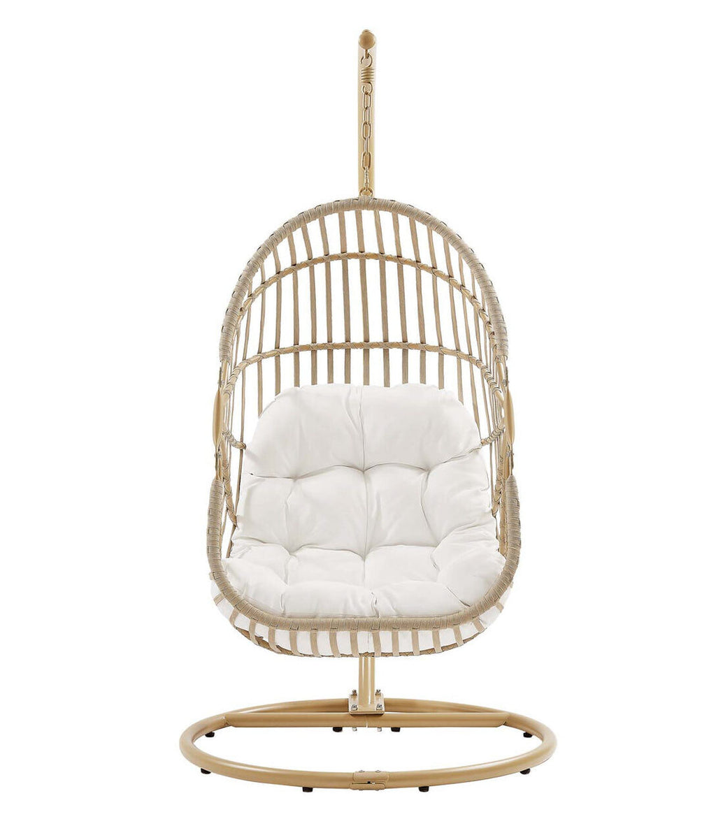 Amalie Wicker Rattan Outdoor Patio Swing Chair in Natural White image 6