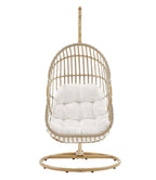 Amalie Wicker Rattan Outdoor Patio Swing Chair in Natural White image 6