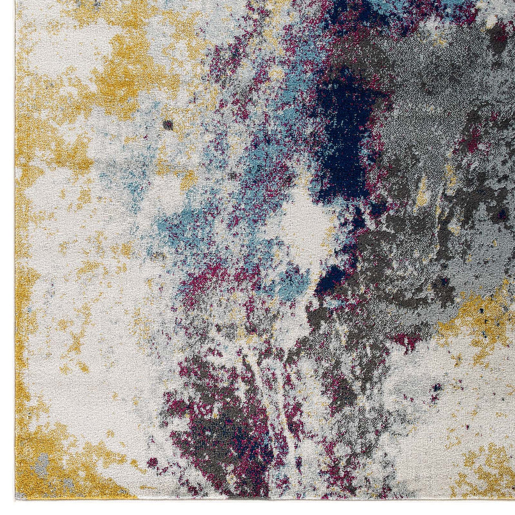 Entourage Adeline Contemporary Abstract 8x10 Area Rug | Multi Coloured Modern Design With Gripping Rubber Underside | Contemporary Area Rug image 7
