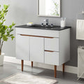 24" / 36" Bathroom Vanity In Grey White &amp; Grey Black Color | Harvest Series | Minimalistic Design | Vanity For Homes, Hotels image 0
