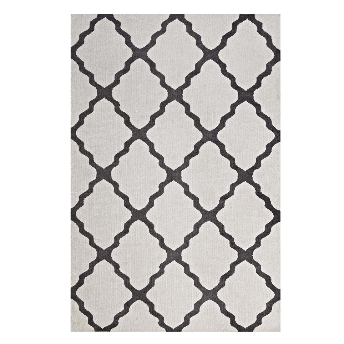 Marja Moroccan Trellis Area Rug | Brown and Gray | 8X10 Size  | Brown and Gray, Ivory and Charcoal &amp; Navy and Ivory Color Options | Tight Low Pile Weave | Gripping Jute Fabric Underside | 100% Polyester Microfiber image 1