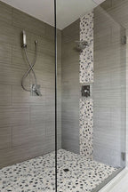 Black And White Pebbles Tumbled Mosaic Tile | Wall Tile &amp; Backsplash Tile | Marble | Greenguard Gold, USGBC/LEED | 10 Pieces Per Box image 2