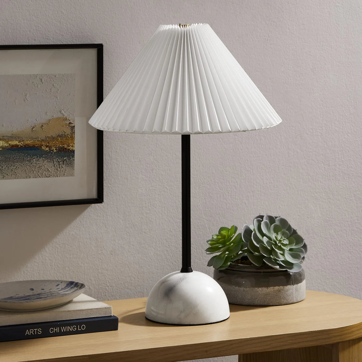Illusion Dome Table Lamp with a Marble-Inspired Base | Pack of 2 image 1
