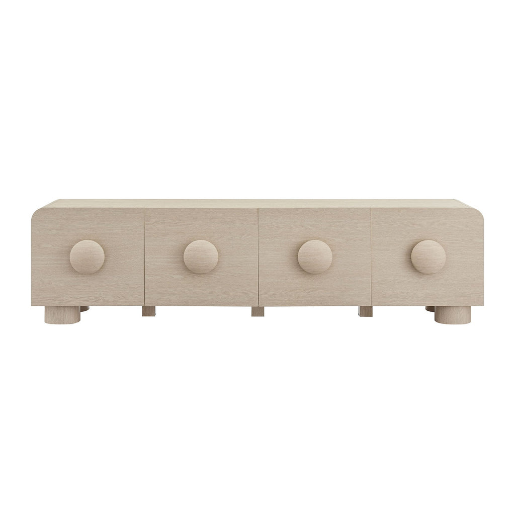 Sonnet 69" Low Profile TV Stand | Black &amp; Ash Finish Options | Low Profile Media Console | Wood Grain Paper Laminate | Non-Marking Foot Glides | Full-Glide Drawers image 6