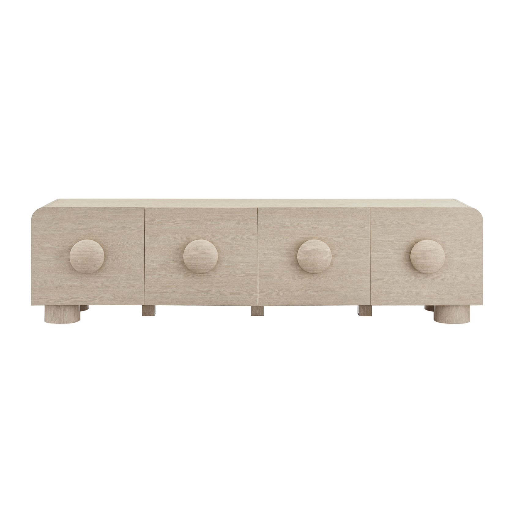 Sonnet 69" Low Profile TV Stand | Black &amp; Ash Finish Options | Low Profile Media Console | Wood Grain Paper Laminate | Non-Marking Foot Glides | Full-Glide Drawers image 6