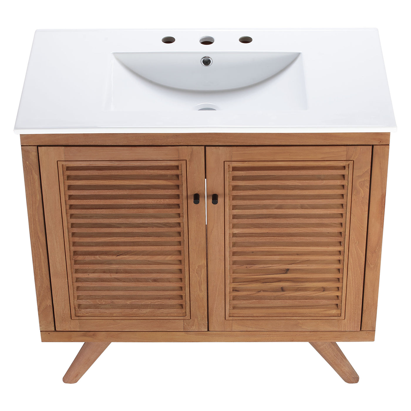 Bathroom Vanity With Sink | Natural White Color Option | 24" Or 36" Size Options | Birdie Series | Full Extension Drawer | Modern & Sleek  Design image 5