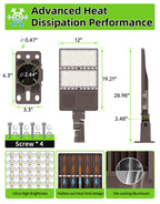 LED Pole Light 90W – 320W Photocell | 5000K | IP65 | Commercial Outdoor Parking Lot & Area Lighting image 5