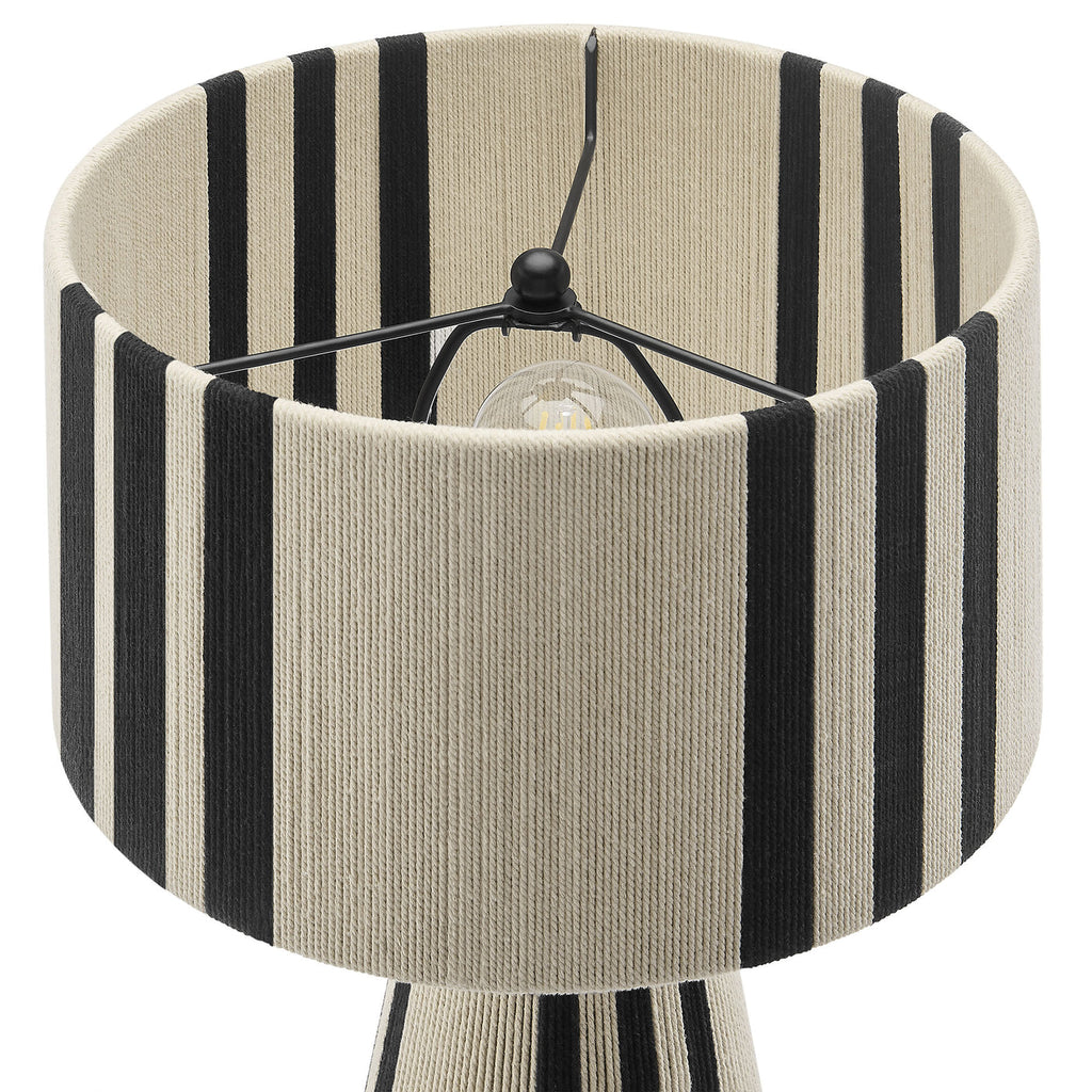 Gia Handwoven Cotton Thread Table Lamp in Striped Black | Basil Green | Natural | Pack 0f 2 | image 4