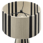 Gia Handwoven Cotton Thread Table Lamp in Striped Black | Basil Green | Natural | Pack 0f 2 | image 4