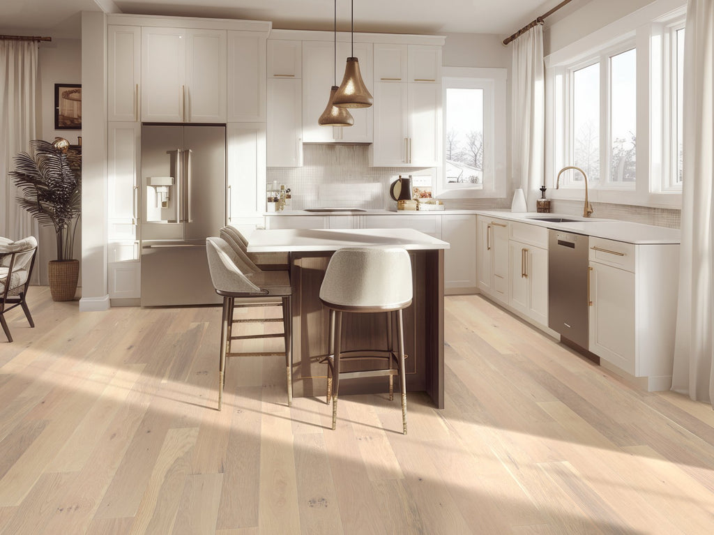 Americana Oak | Repel Collection | Anthem Shade | White Oak | Real Hardwood | Water Resistant | 2 mm Veneer Thickness | 22.14 Sq. Ft. Per Carton | Wire Brushed Texture image 1
