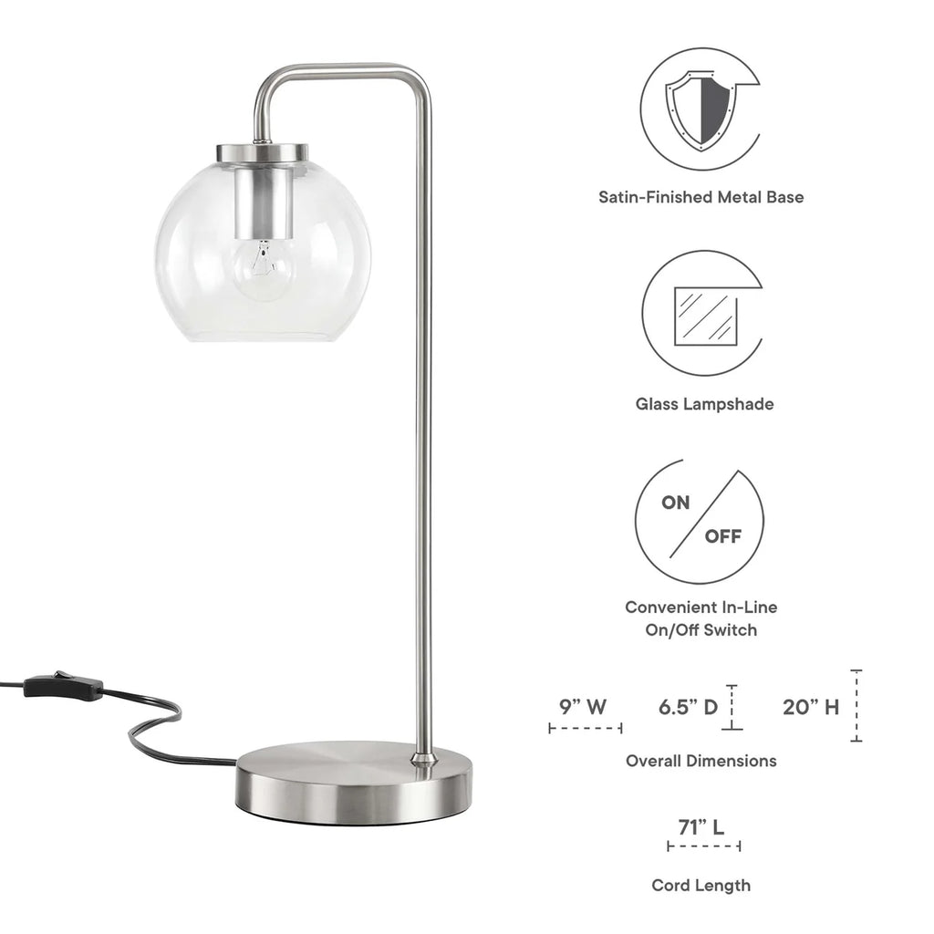 Silo Glass Globe and Metal Table Lamp | Pack of 2 image 4