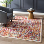 Antique Floral Design | Area Rug | Vintage Floral Lattice Rug in 8 FT X 10 FT And 5 FT X 8 FT | With Rubber Gripping Underside image 7
