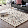 Multicolored Skadi Rainbow Diamond Shag 5 X 8 Area Rug | Shag Weave Approx. 2 Inches | Grooved Rubber Grip Bottom | 80% Polypropylene / 20% Polyester image 0