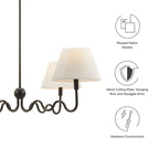 Wave Squiggle 4-Arm Pendant Light | Brass &amp; Black Color Options | Ideal for Living Space, Bedroom, Kitchen, Dining room, Bathroom, Or Office image 7