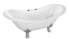 61-Inch Cast Iron Double Slipper Clawfoot Tub with 7-Inch Faucet Drillings | Elegant Bathtub For Homes, Hotels image 4