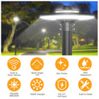 LED Post Top Pole Light with Dusk to Dawn Photocell, 60W/80W/100W/120W/150W/200W Options, 3000K/4000K/5000K CCT Tunable, LED Garden Area Lights for Pathway IP65 Waterproof image 2