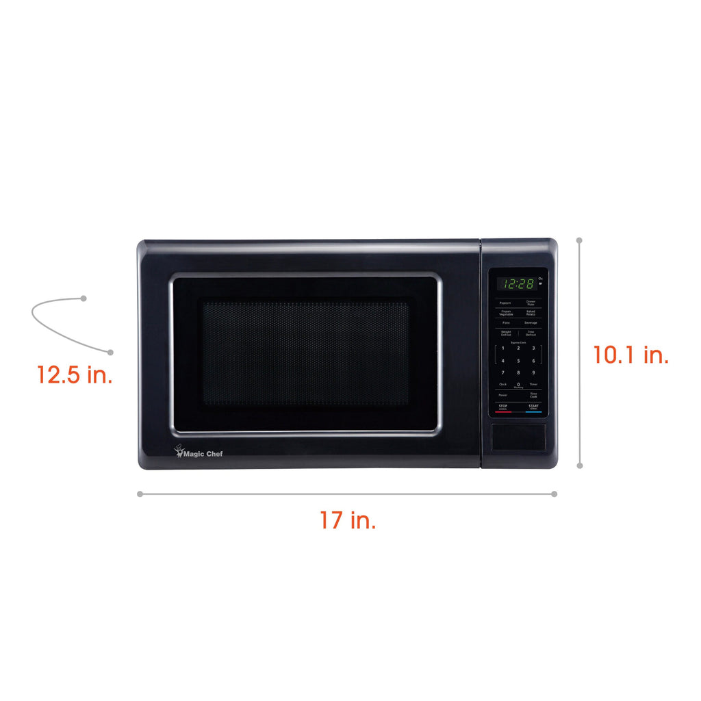 Magic Chef 0.7 Cu. Ft Countertop Microwave | 700 Watt | Black Color | Digital Display | 6 Auto Cooking Modes | Child Lock | Auto Defrost Modes | 10 Power Levels image 9