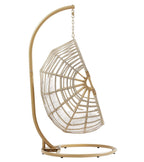Amalie Wicker Rattan Outdoor Patio Swing Chair in Natural White image 8